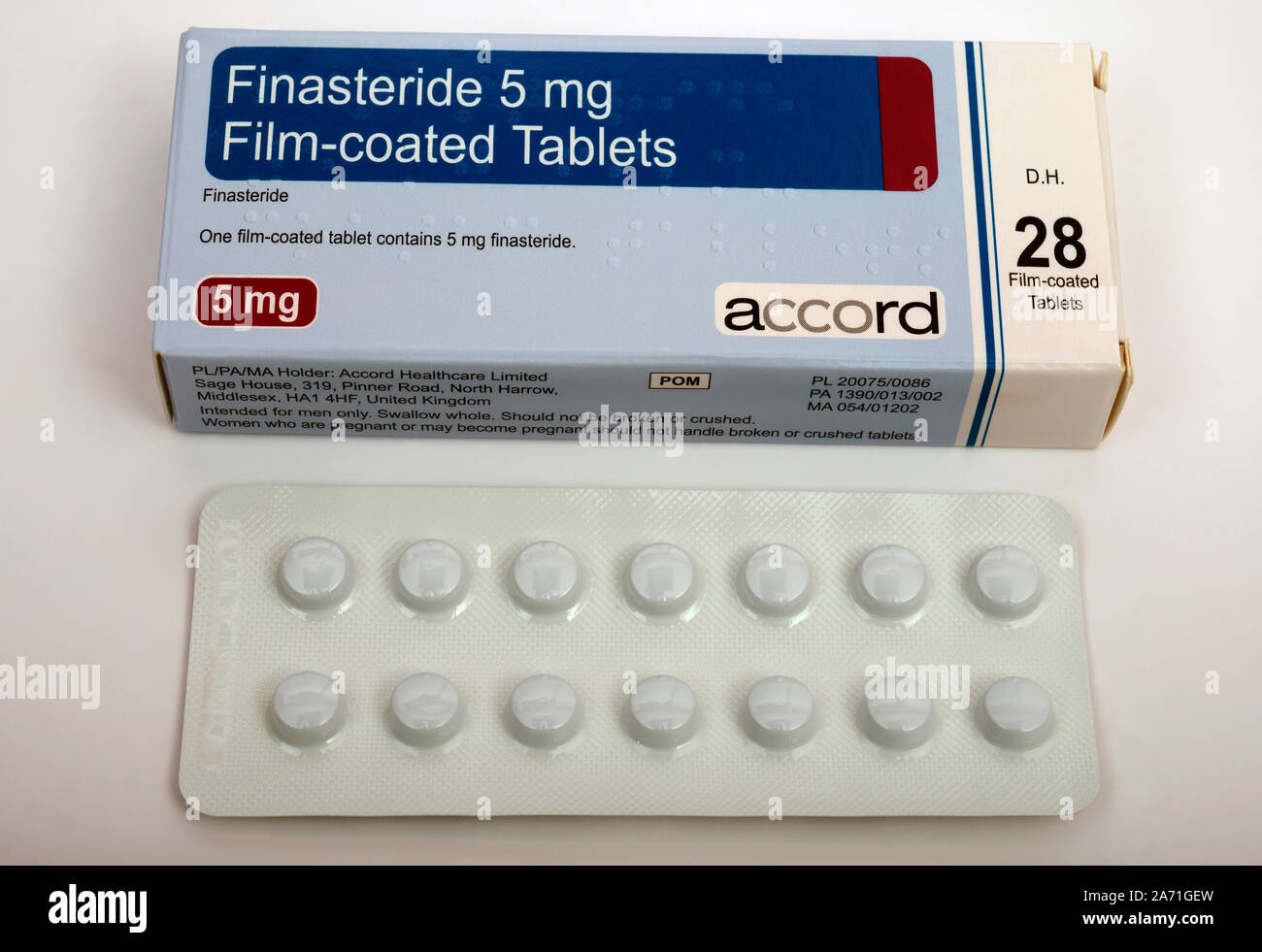 Finasteride 5mg coupé en 4