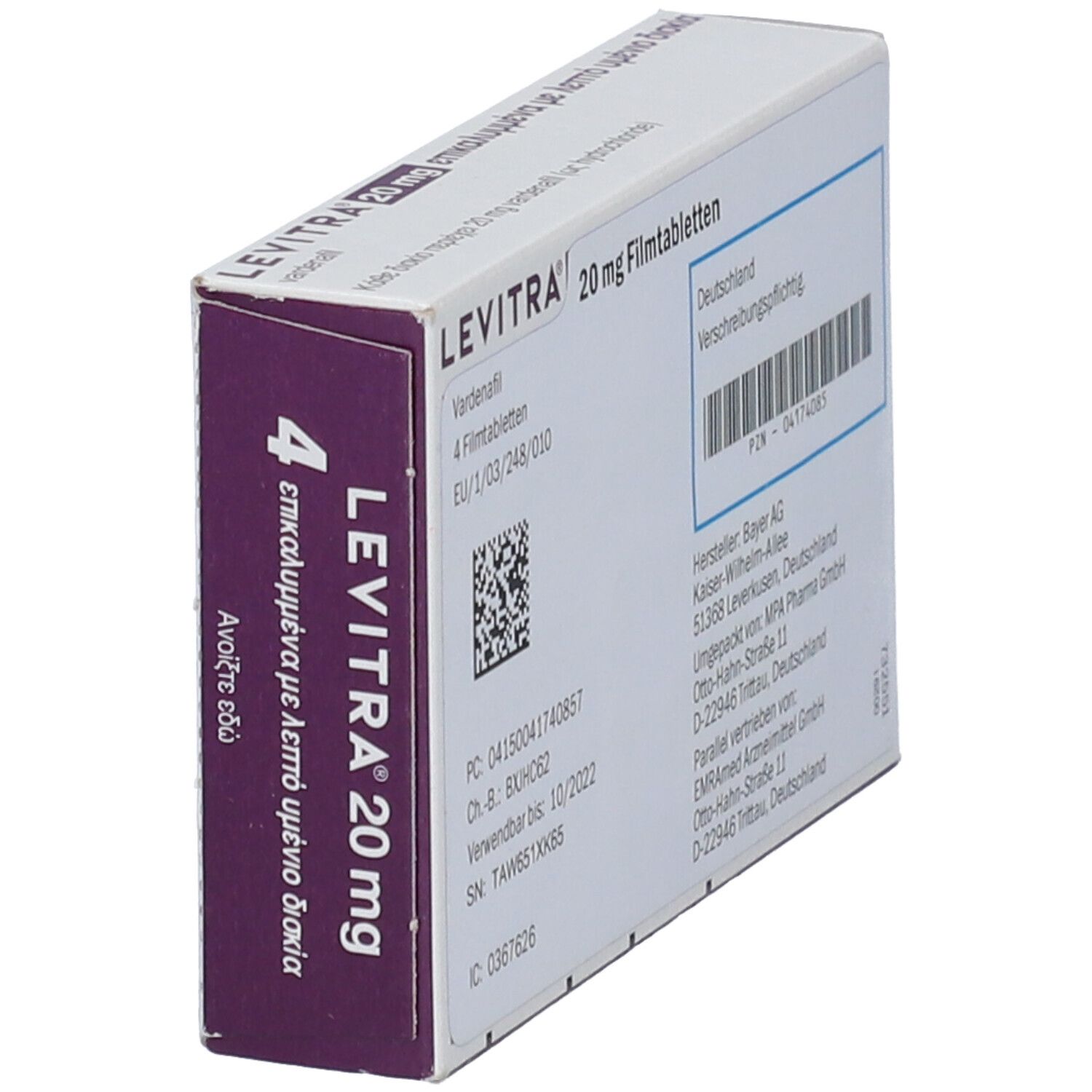 Levitra 20mg en pharmacie