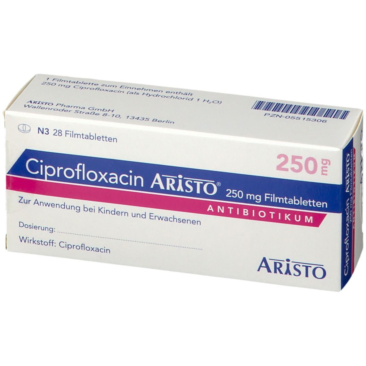 Ciprofloxacin ratio 250 mg