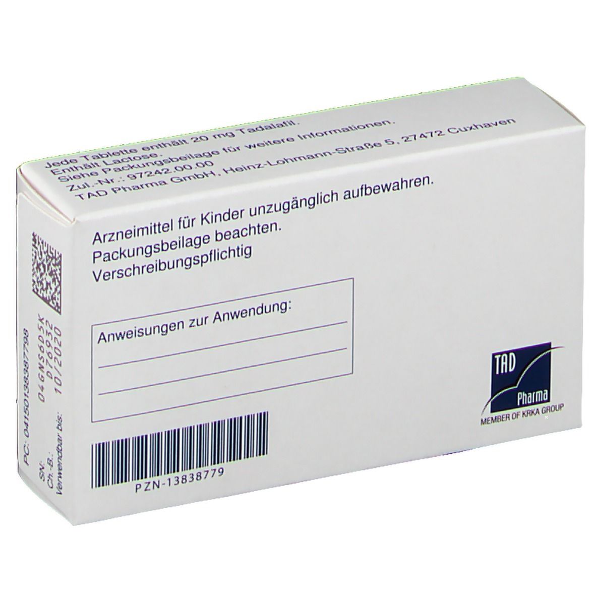 Tadalafil 20 mg krka