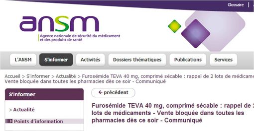 Furosémide sans ordonnance