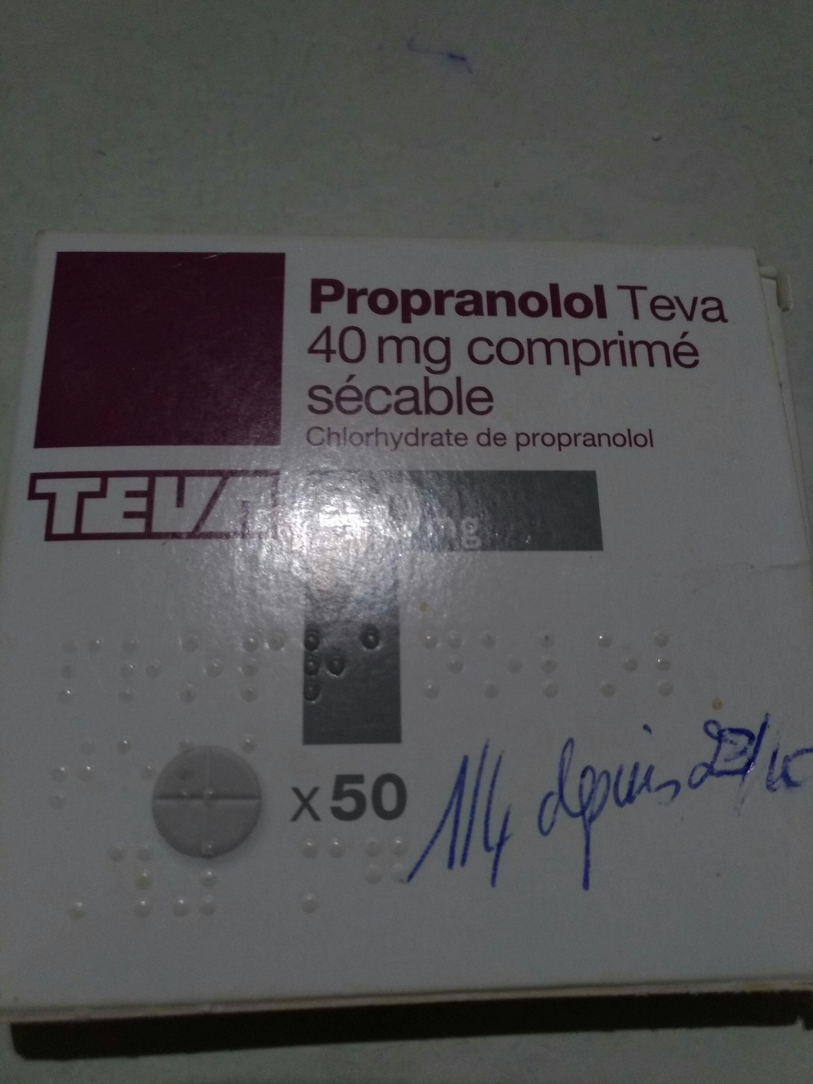 Propranolol Teva 40 Mg Prix