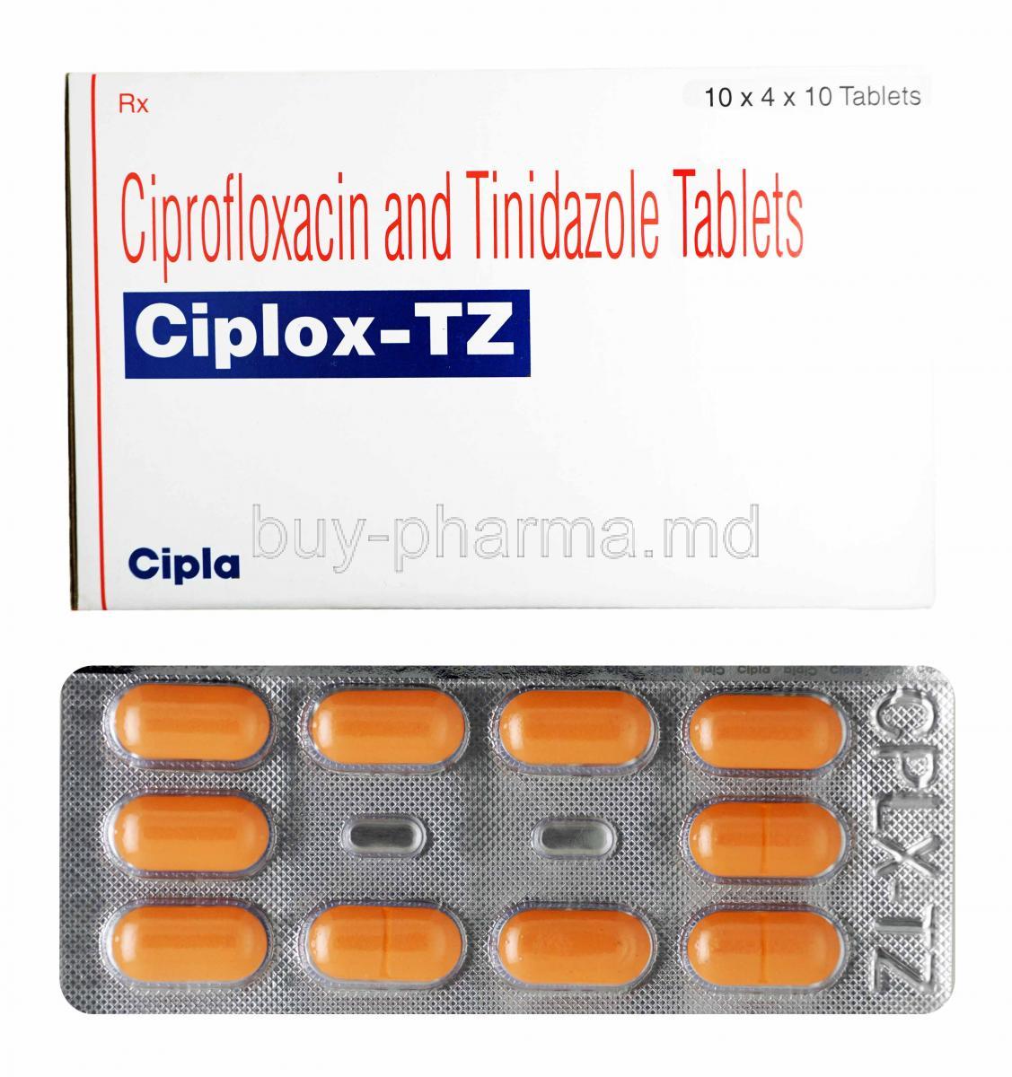 Ciprofloxacin 500mg & ornidazole 500 mg