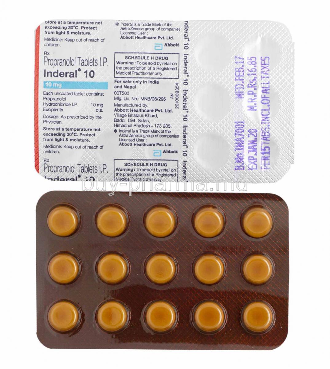 Inderal comp 10 mg