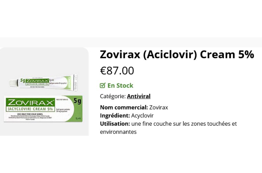 Zovirax crème sans ordonnance