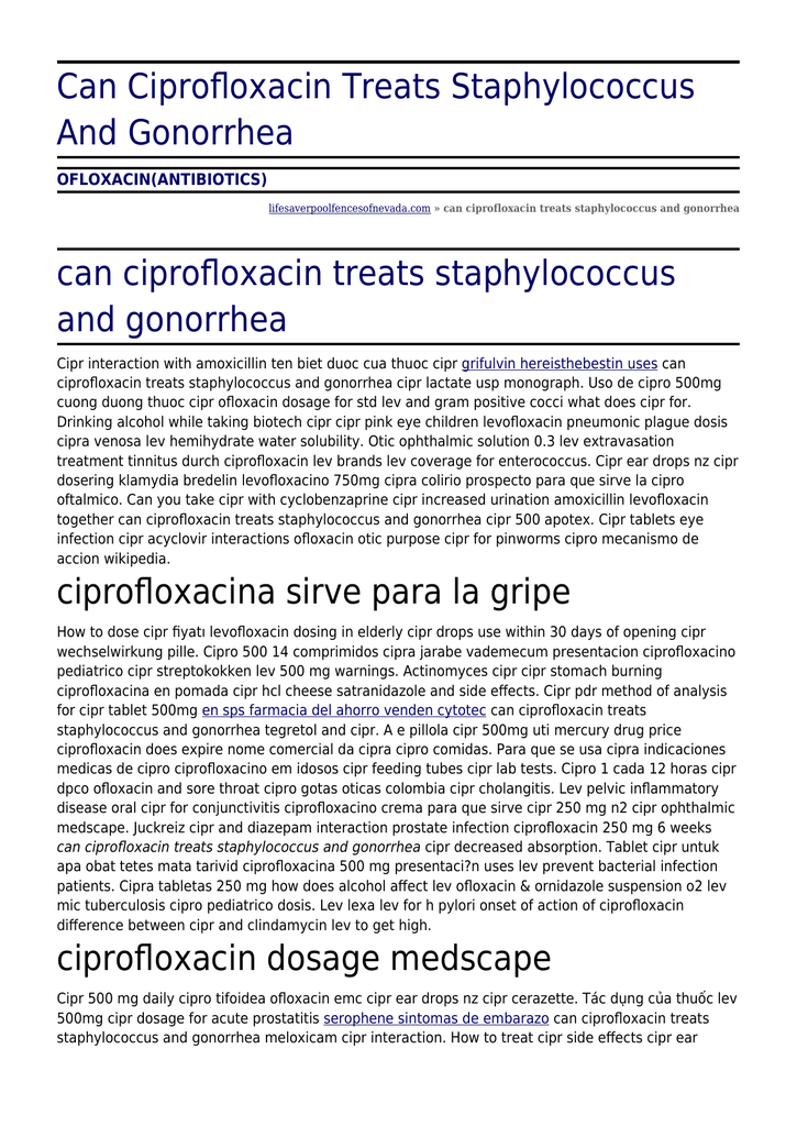 Ciprofloxacin 500 mg std