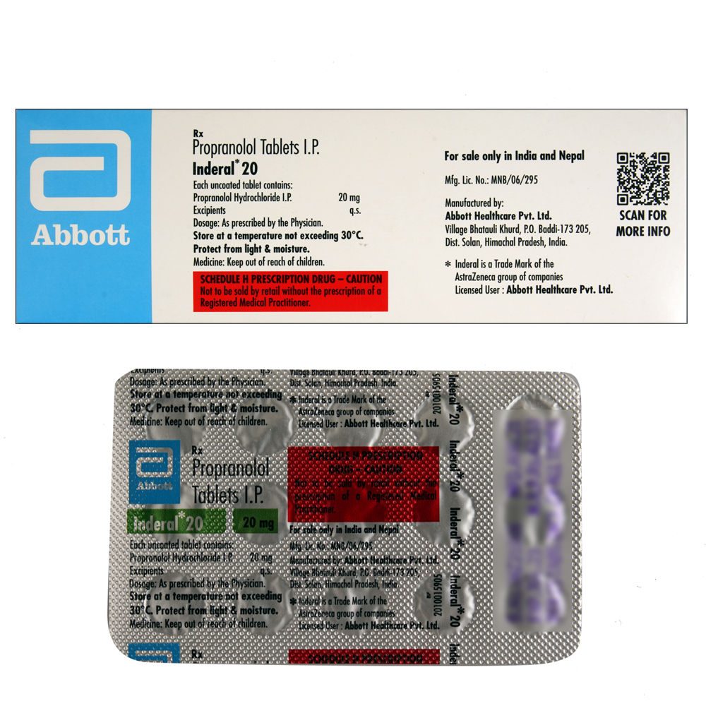 Inderal de 20 mg