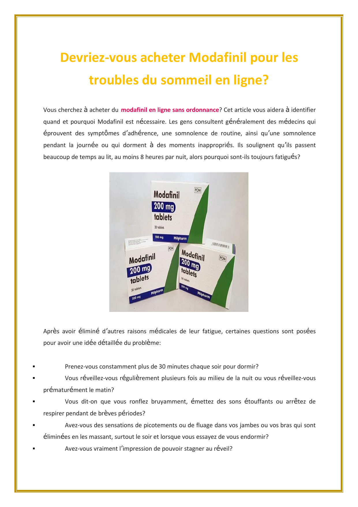 Acheter armodafinil