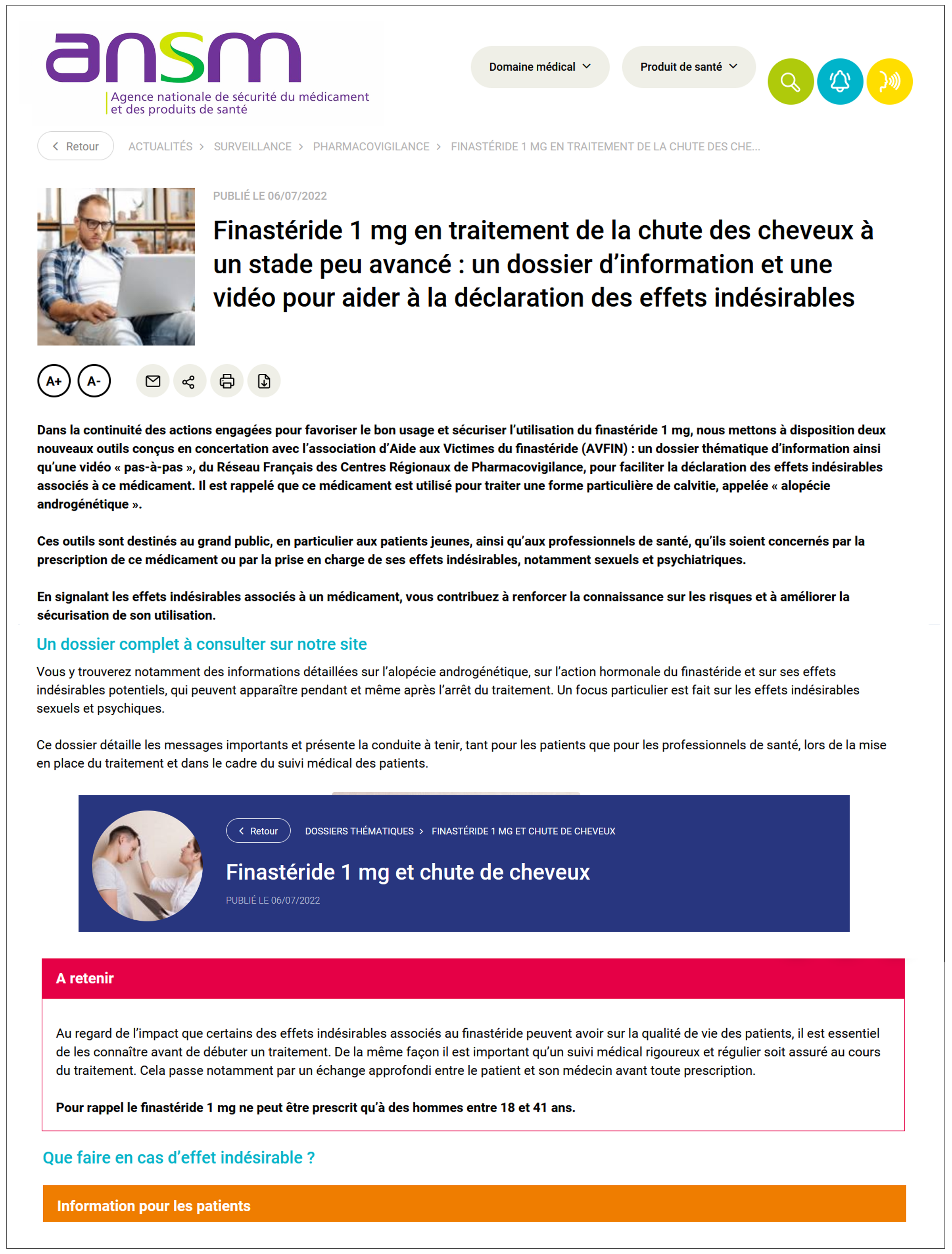 Finastéride 1mg online