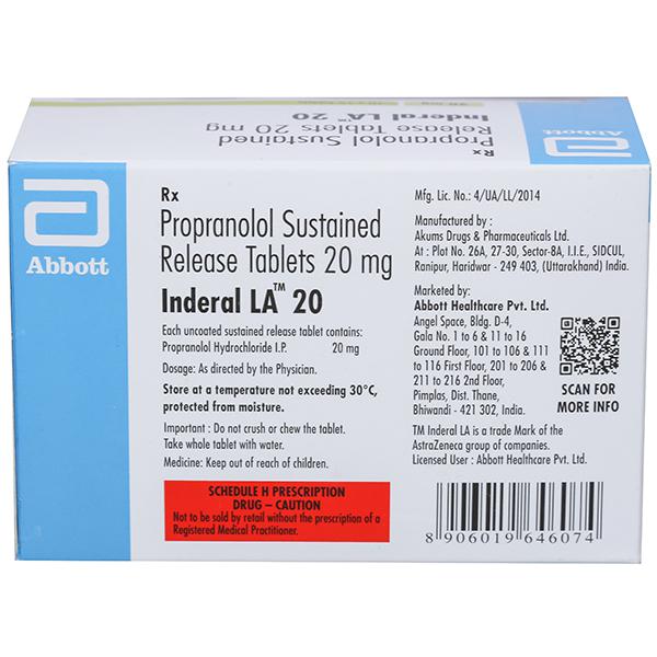 Propranolol Inderal 20 Mg