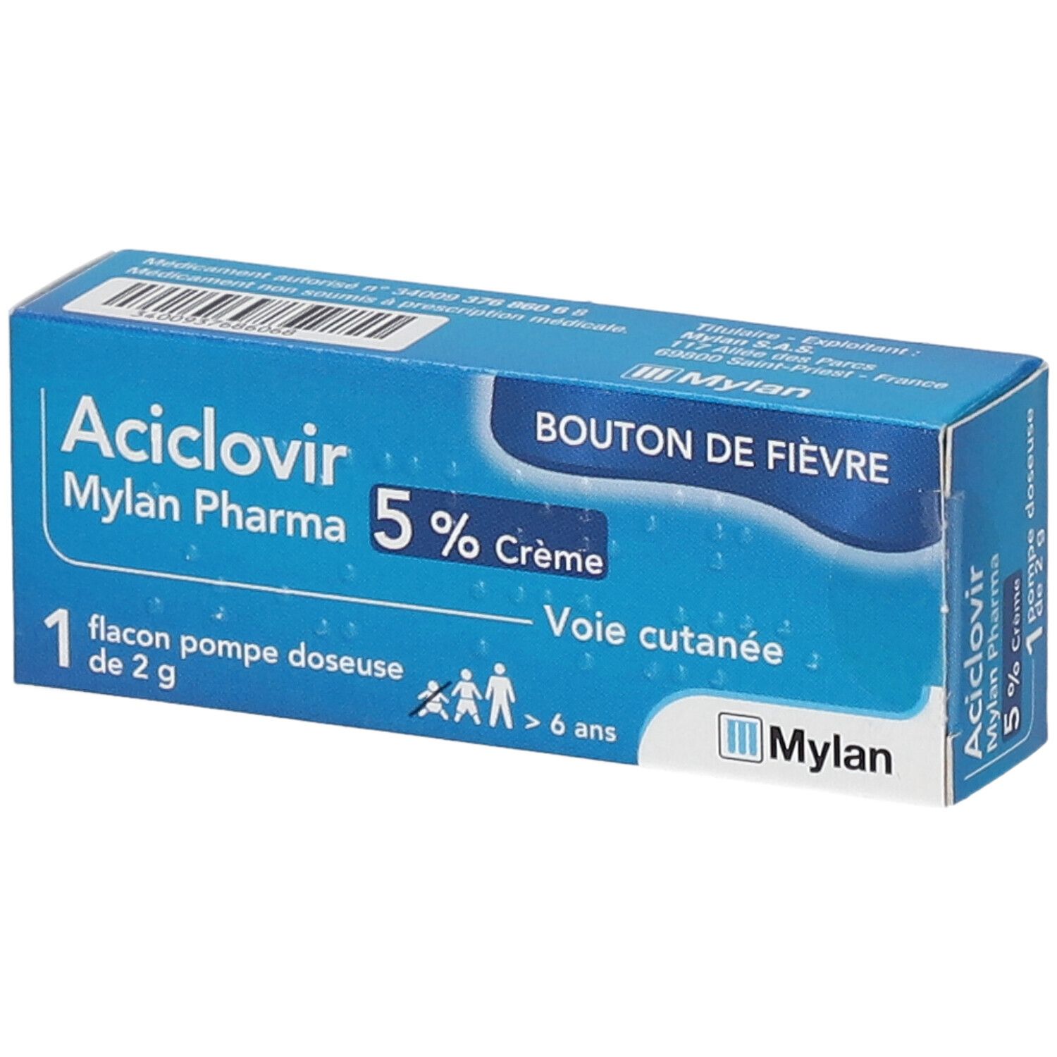 Aciclovir crème 10g prix