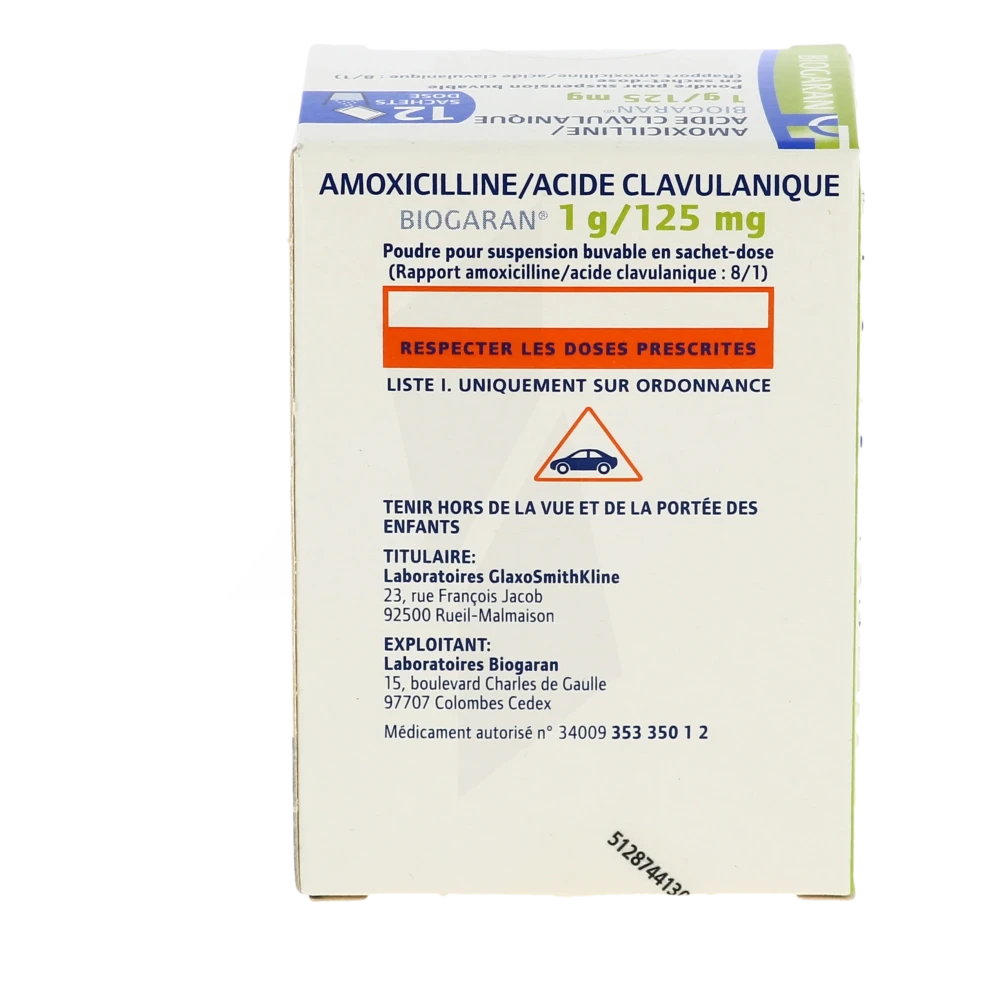 amoxicilline biogaran 1 g prix