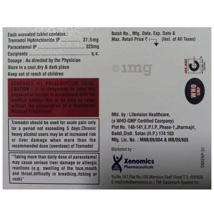 Tramadol paracetamol eg prix