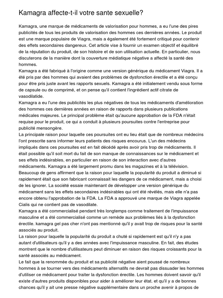 Kamagra générique