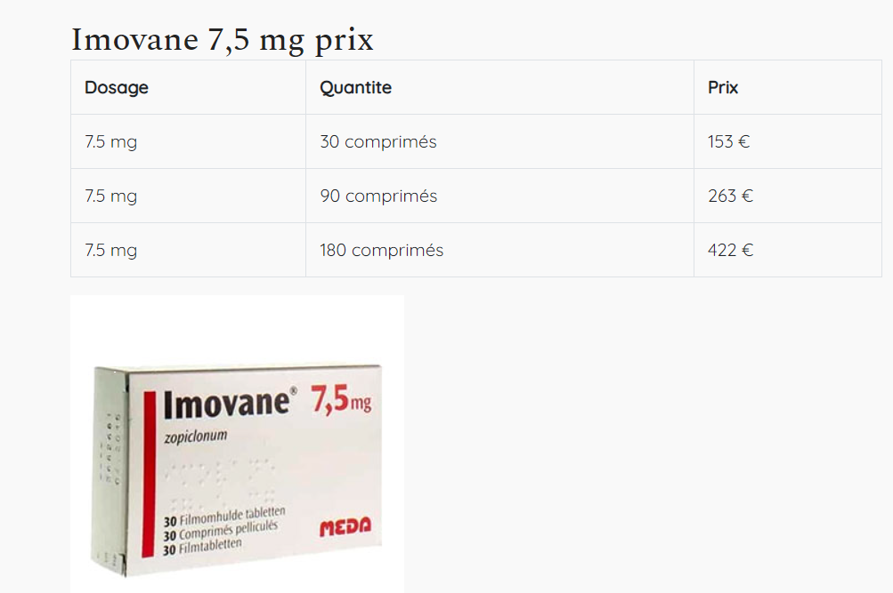Imovane acheter sans ordonnance