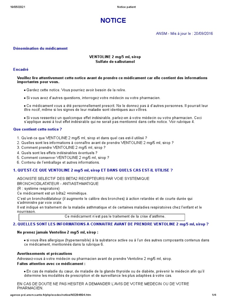 salbutamol comprimé en france