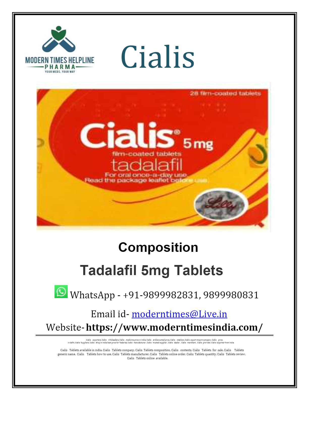 Tadalafil 5mg lilly cpr 28
